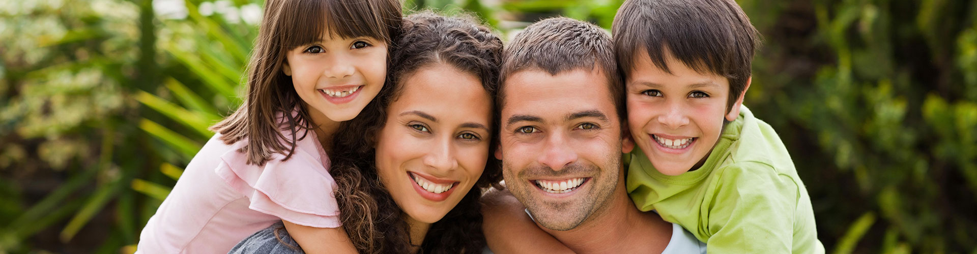 Beautiful family smiling together