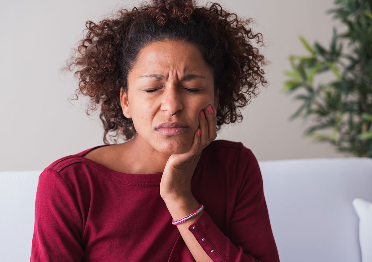 Woman having toothache