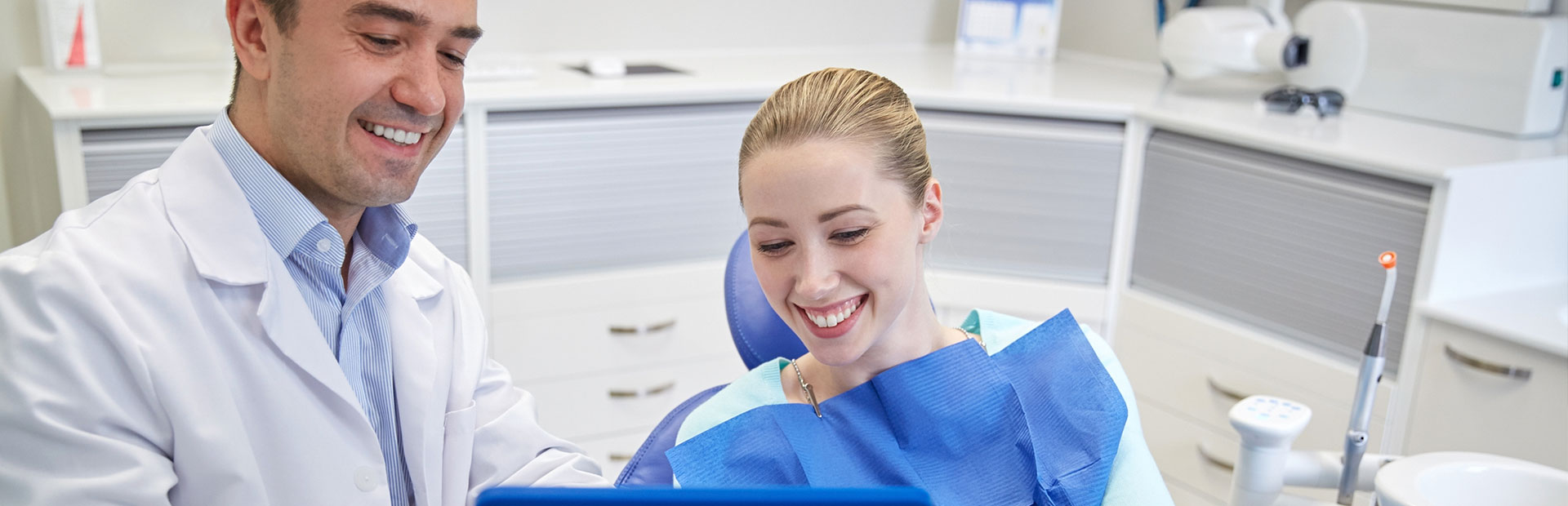 Dentist explaining to his patient - West Chester PA